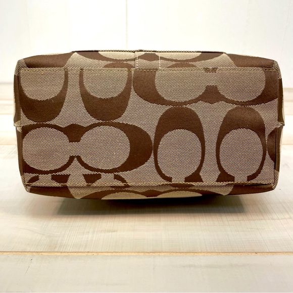 Coach #11957 Legacy Signature Stripe Bag Khaki Brown - Picture 5 of 9